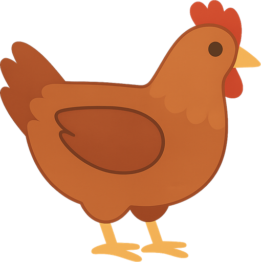 its a chicken. No background. Transparent background. Blank background. No shadows. 2d. In-Game asset. flat