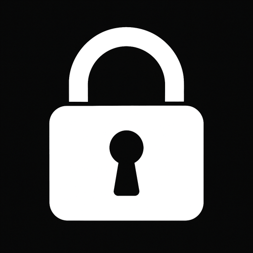 lock icon. no text. only white color.
In-Game asset.  2d.  High contrast.  No shadows
