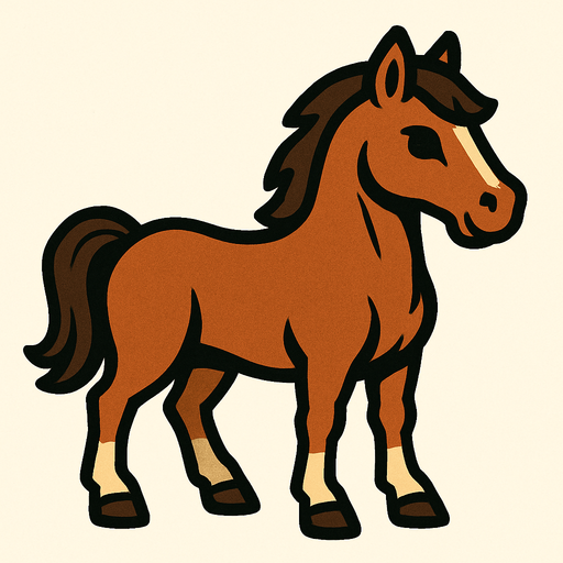 Horse.
In-Game asset.  2d.  High contrast.  No shadows