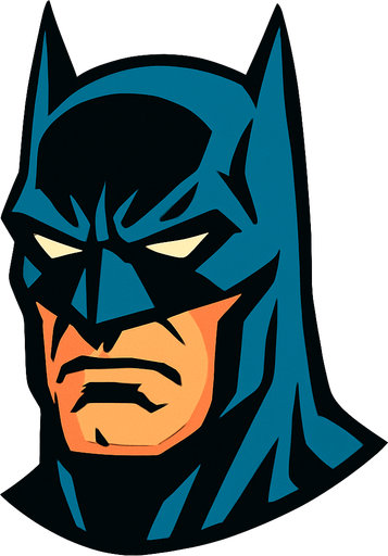 Süper kahraman olan Batman'ın kafasını oluştur.
In-Game asset.  High contrast.  No shadows