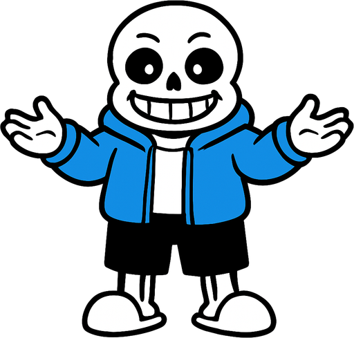 Sans todo poderoso.
In-Game asset.  2d.  High contrast.  No shadows
