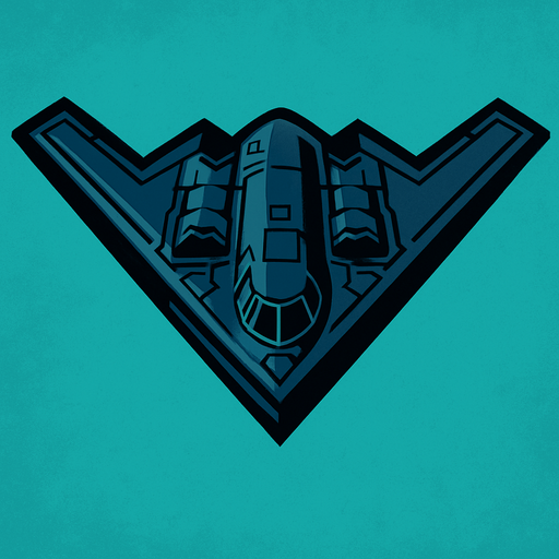B-2 bombing jet.
In-Game asset.  2d.  High contrast.  No shadows