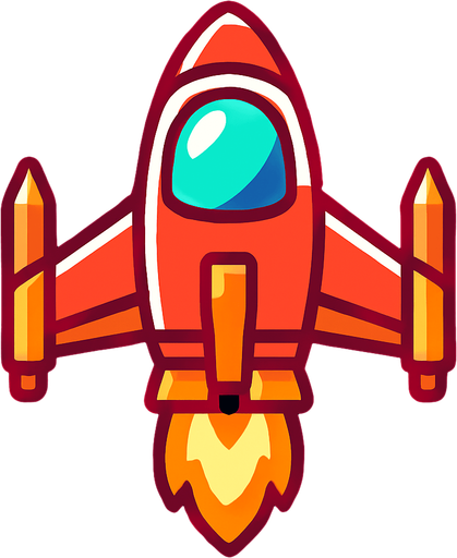 Nave espacial.
In-Game asset.  2d.  High contrast.  No shadows