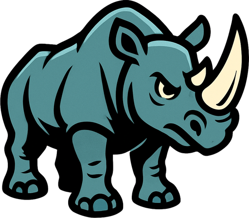 Rhino.
In-Game asset.  2d.  High contrast.  No shadows