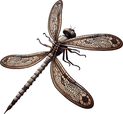 Dragonfly, small but detailed.
Single Game Texture.  In-Game asset.  2d.  Blank background.  High contrast.  No shadows