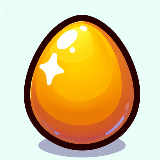 cartoon golden egg.
Single Game Texture. In-Game asset. 2d. Blank background. High contrast. No shadows.