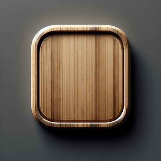 flat sqare button with blank space for the text , made of wood, with a very thin stone slightly rounded trim. --ar 3:1