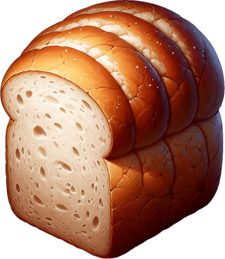 piece of bread.
Single Game Texture.  In-Game asset.  2d.  High contrast