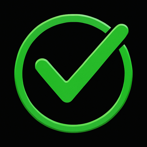 Yeşil onay tik.
In-Game asset.  High contrast.  No shadows