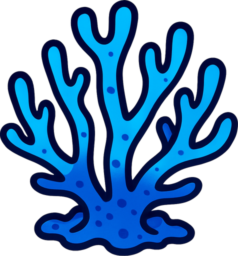 Coral bleu.
In-Game asset.  2d.  High contrast.  No shadows