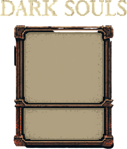 Kartları koymak için kart yeri dark souls 2d pixel art.
In-Game asset.  2d.  High contrast.  No shadows