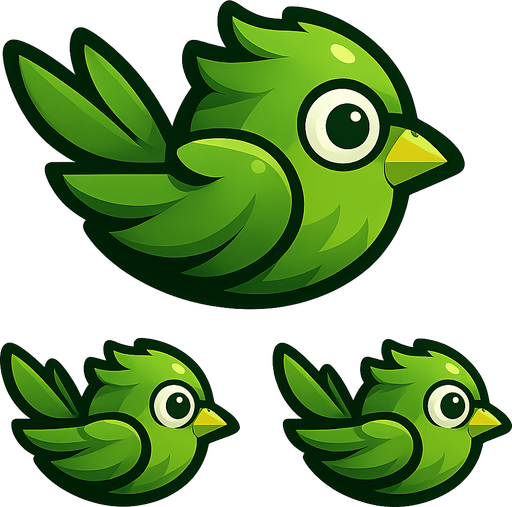 Cool bird with feathers the color #5f9a4a