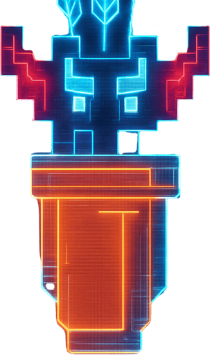 Neon cyberpunk quiver of arrows hologram