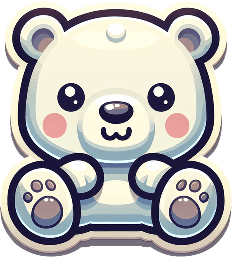 a cute polar bear cub. plastic style. Single Game Texture. In-Game asset. 2d. Blank background. High contrast. No shadows.