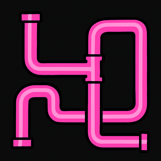 Tuyaux rose.
In-Game asset.  2d.  High contrast.  No shadows