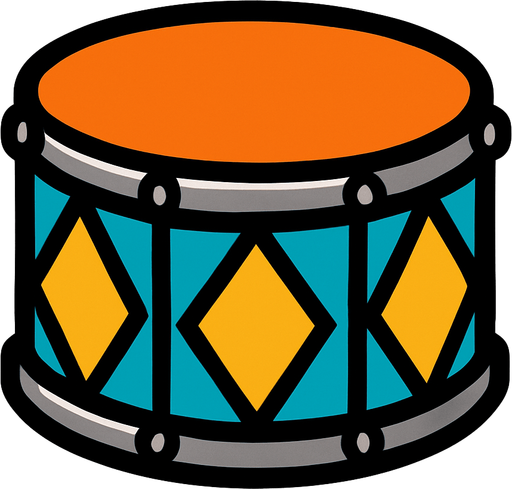 drum.
In-Game asset.  2d.  High contrast.  No shadows