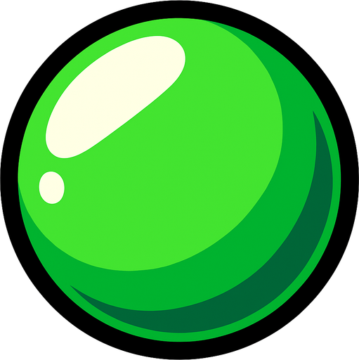 esfera verde.
In-Game asset.  2d.  High contrast.  No shadows