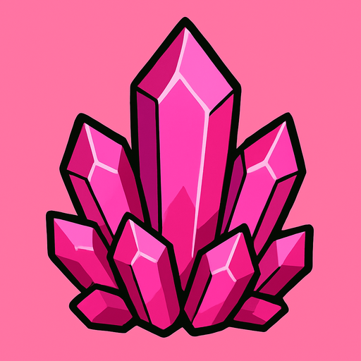 Pack of crystals, pink color
In-Game asset.  2d.  High contrast.  No shadows