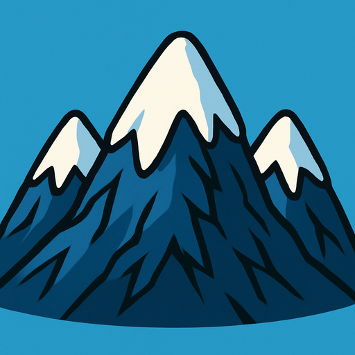montañas con nieve en la punta animadas.
In-Game asset.  2d.  High contrast.  No shadows