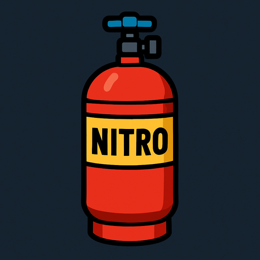 Nitro tüpü.
In-Game asset.  2d.  High contrast.  No shadows