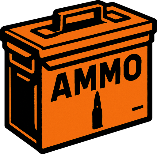 ammo box.
In-Game asset.  2d.  High contrast.  No shadows