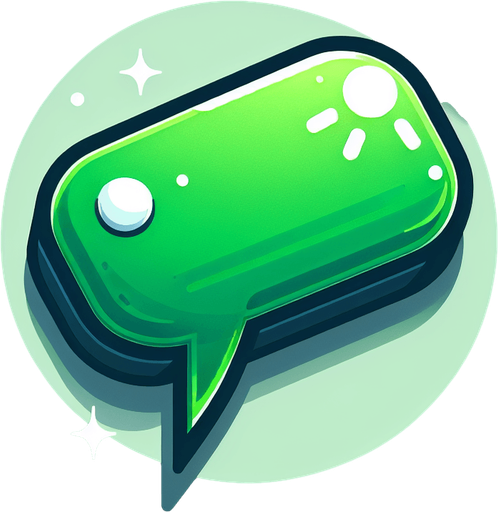 green notification bubble.
Single Game Texture. In-Game asset. 2d. Blank background. High contrast. No shadows.