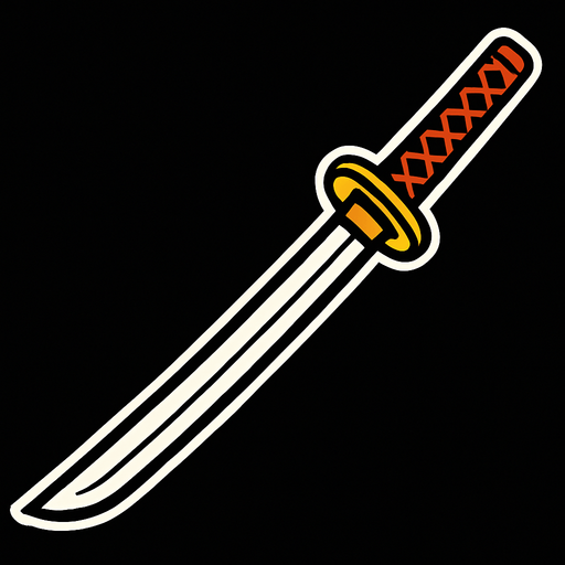 Katana.
In-Game asset.  2d.  High contrast.  No shadows