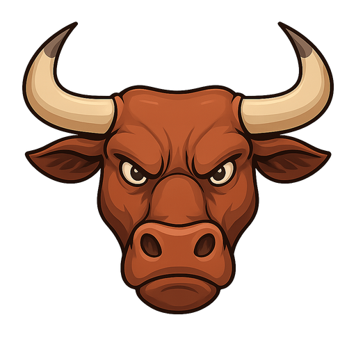 a realistic angry bull head. No background. Transparent background. Blank background. No shadows. 2d. In-Game asset. flat