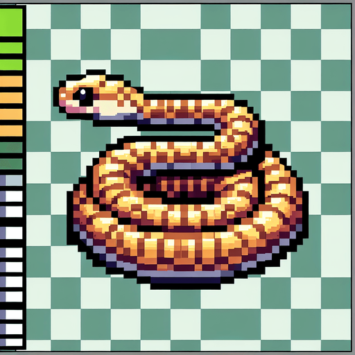 perspective of a simple snake rolled up on itself..
video game sprite