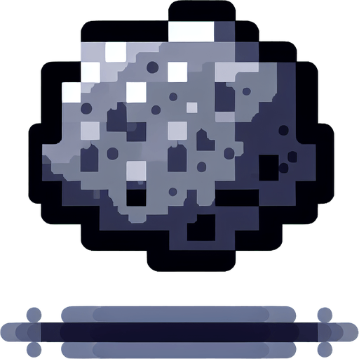 Grey pixelated rock.
Single Game Texture.  In-Game asset.  2d.  Blank background.  High contrast.  No shadows