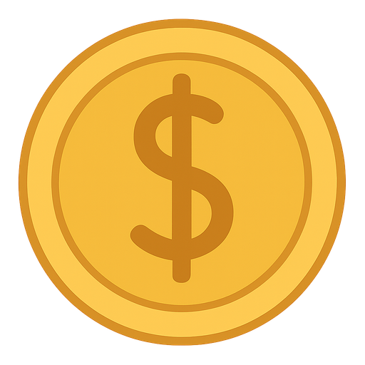 coin. No background. Transparent background. Blank background. No shadows. 2d. In-Game asset. flat