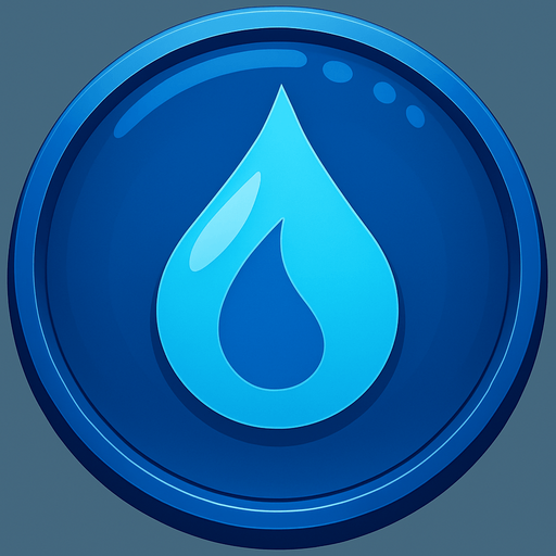 top mavi olsun ortasında da su simgesi olsun