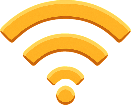 WiFi symbol.
In-Game asset.  2d.  High contrast.  No shadows