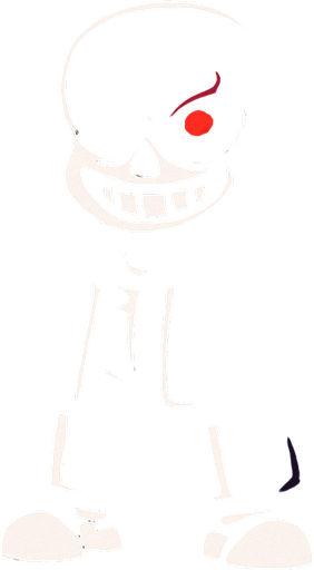 Sans consumido por la oscuridad misma sans oscuro y maligno.
In-Game asset.  2d.  High contrast.  No shadows
