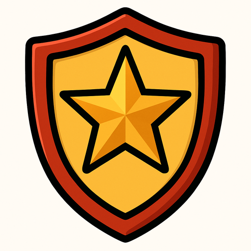 star shield.
In-Game asset.  2d.  High contrast.  No shadows
