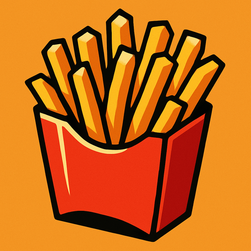 Oatates kızartması Fast Food.
In-Game asset.  2d.  High contrast.  No shadows