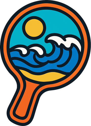 Raquette ocean.
In-Game asset.  2d.  High contrast.  No shadows