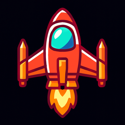 Nave espacial.
In-Game asset.  2d.  High contrast.  No shadows