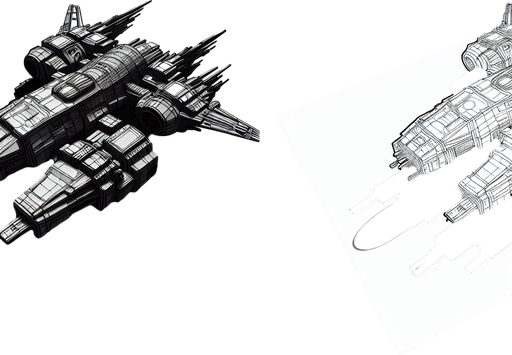 space alien ship.
Single Game Texture. In-Game asset. 2d. Blank background. High contrast. No shadows.