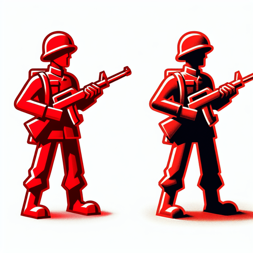 a red toy soldier Single Game Texture. In-Game asset. 2d. Blank background. High contrast. No shadows.