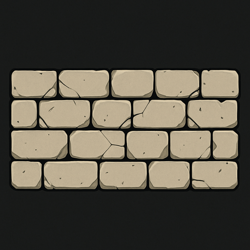 From the bird view, top of the wall.
In-Game asset.  2d.  High contrast.  No shadows