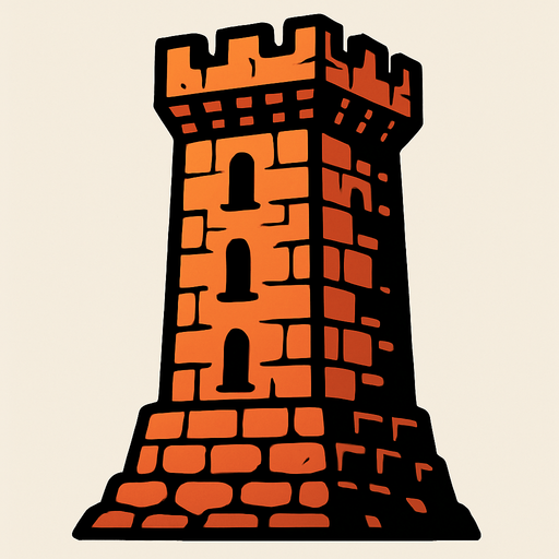 tower.
In-Game asset.  2d.  High contrast.  No shadows