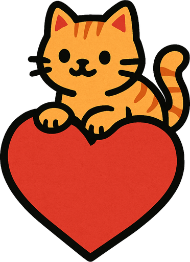 kedinin üzerini çıktığı bit kalp.
In-Game asset.  2d.  High contrast.  No shadows