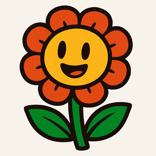 Flower animada.
In-Game asset.  2d.  High contrast.  No shadows