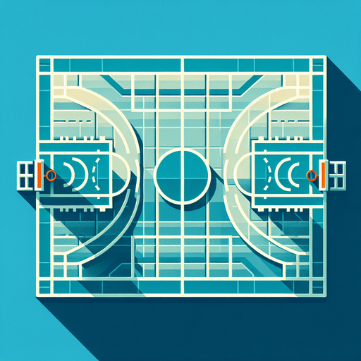 basketball court.
Single Game Texture. In-Game asset. 2d. Blank background. High contrast. No shadows.