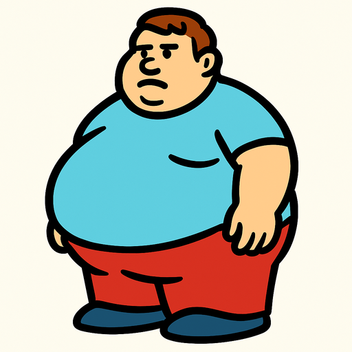 fat.
In-Game asset.  2d.  High contrast.  No shadows