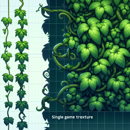 vine.
Single Game Texture. In-Game asset. 2d. Blank background. High contrast. No shadows.