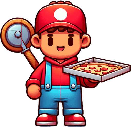 Pizza boy
Single Game Texture. In-Game asset. 2d. Blank background. High contrast. No shadows.