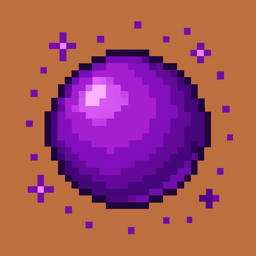 2d Pixel art High Quality Purple Magic Ball.
In-Game asset.  2d.  High contrast.  No shadows