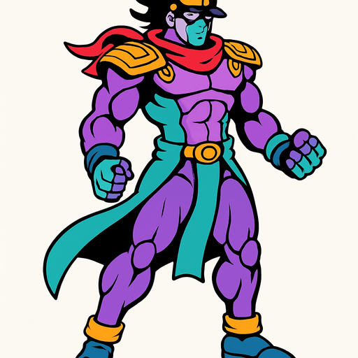 Star platinum jotaro con cuerpo completo jojo's.
In-Game asset.  2d.  High contrast.  No shadows